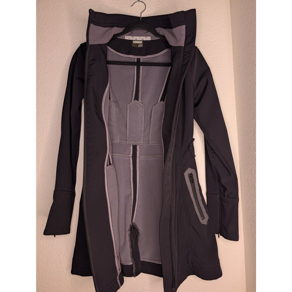 Athleta Contender Softshell Trench Commuter Jacket Black XS Travel Athleisure - Picture 2 of 5